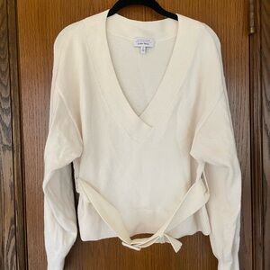 & Other Stories White V-Neck Sweater